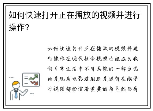 如何快速打开正在播放的视频并进行操作？